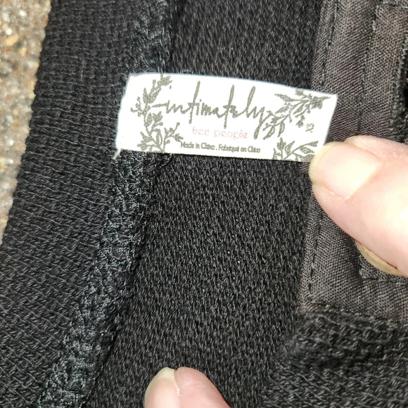 Intimately Free People Peek Aye Henley Black Bodysuit Size XS Textured Thong - Picture 7 of 11